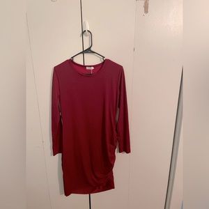 Maroon Long Sleeve Dress